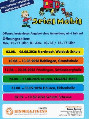 Spielmobil Fahrplan 2026